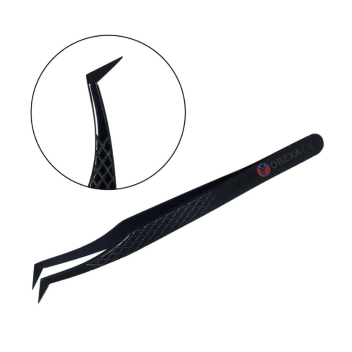 Black 45-Degree Eyelash Tweezer