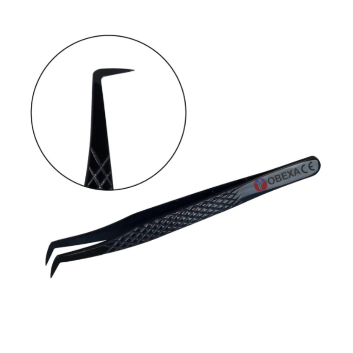 Black 90-Degree Eyelash Tweezer