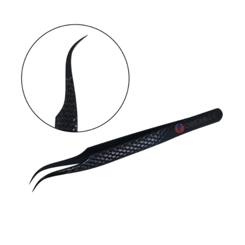 Black Curved Lash Tweezer