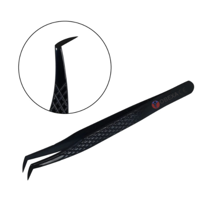 Black Hybrid Eyelash Tweezer