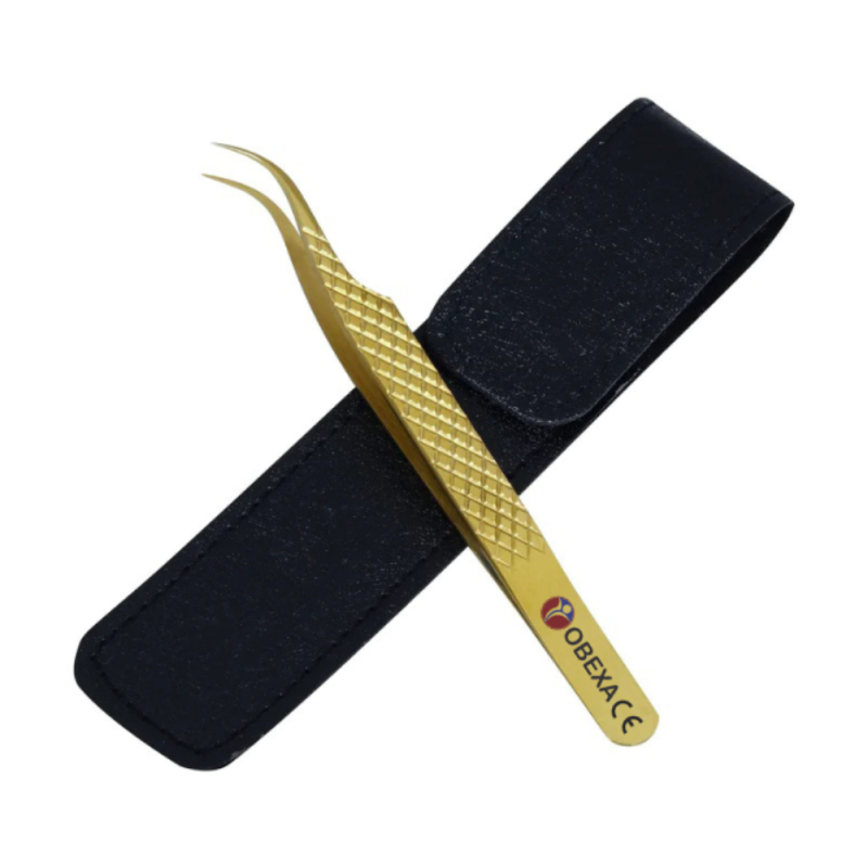 Gold Curved Lash Tweezer