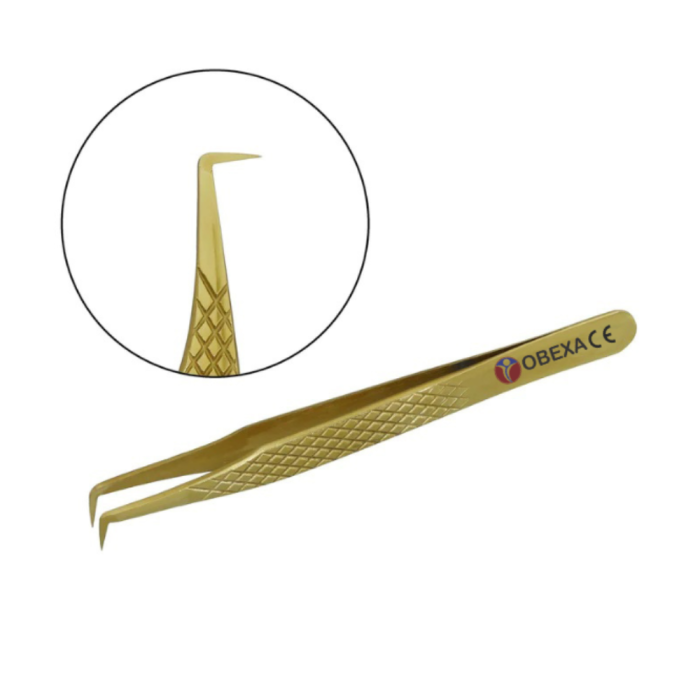 Gold 90-Degree Eyelash Tweezer