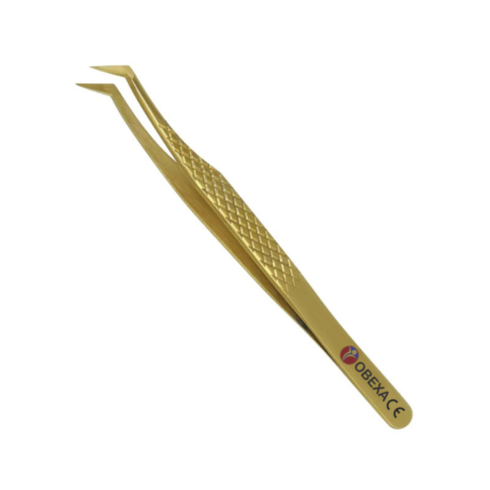 Gold 45-Degree Eyelash Tweezer