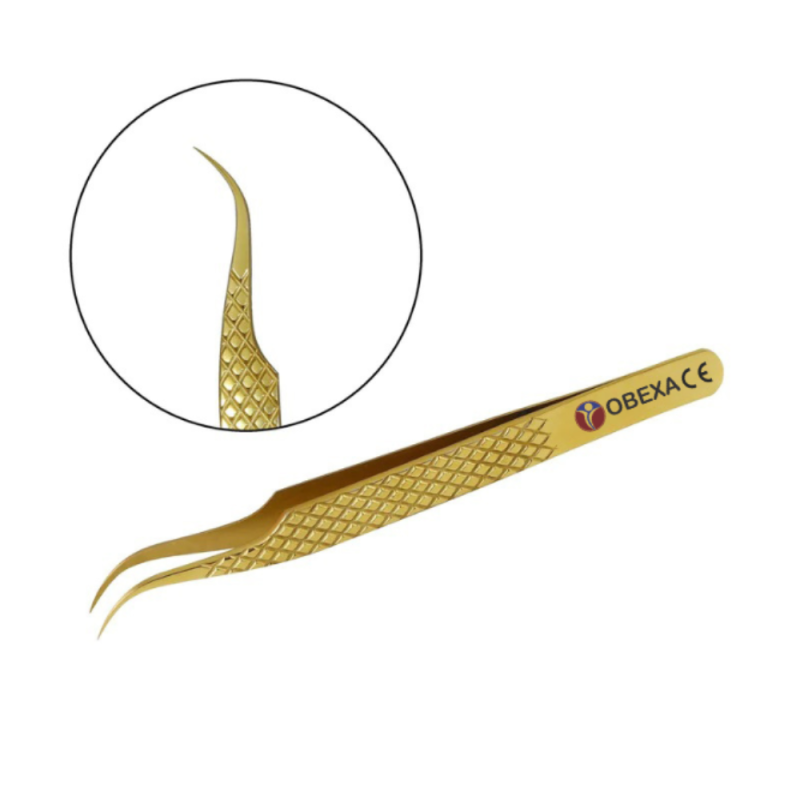 Gold Curved Lash Tweezer