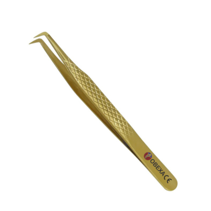 Gold 90-Degree Eyelash Tweezer