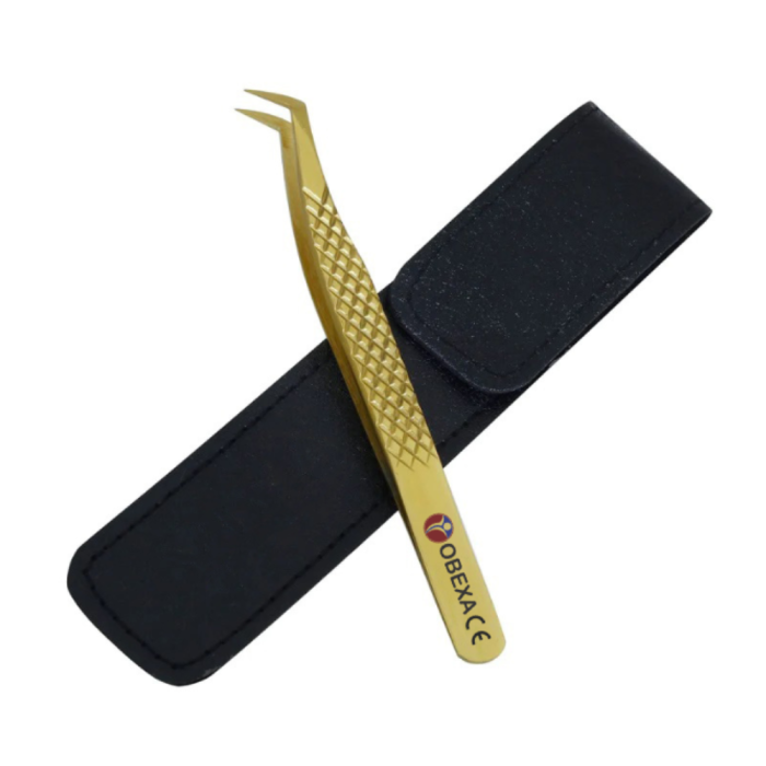 Gold Multifunction Angled Lash Tweezer