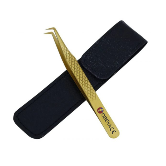 Gold 90-Degree Eyelash Tweezer