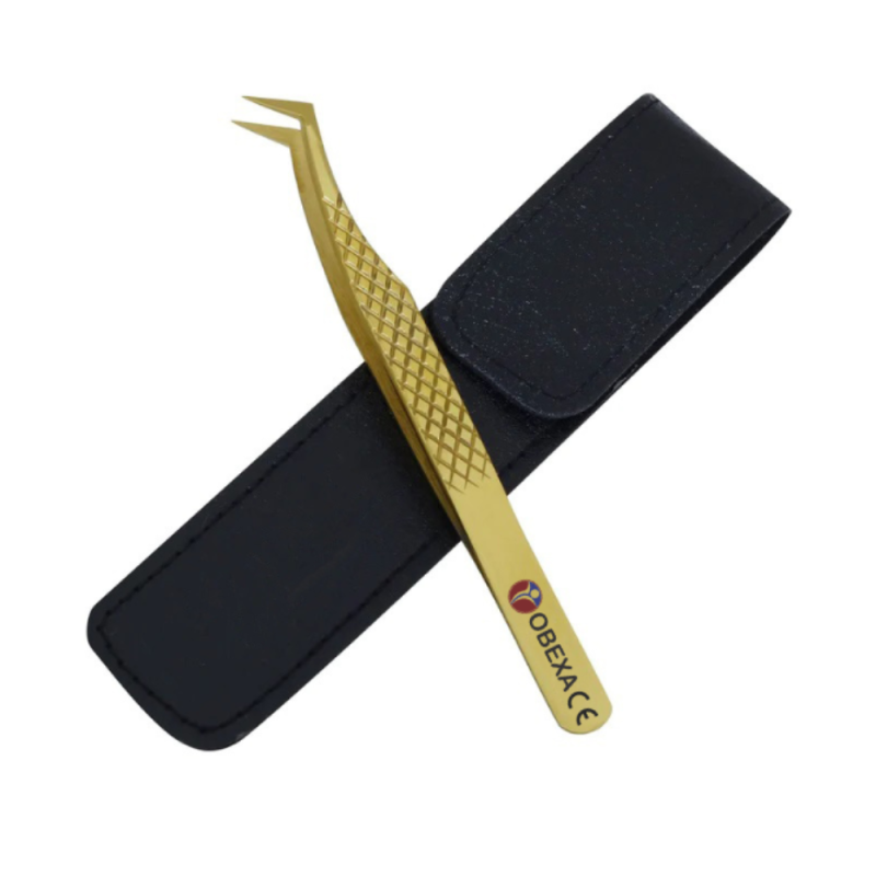 Gold 45-Degree Eyelash Tweezer