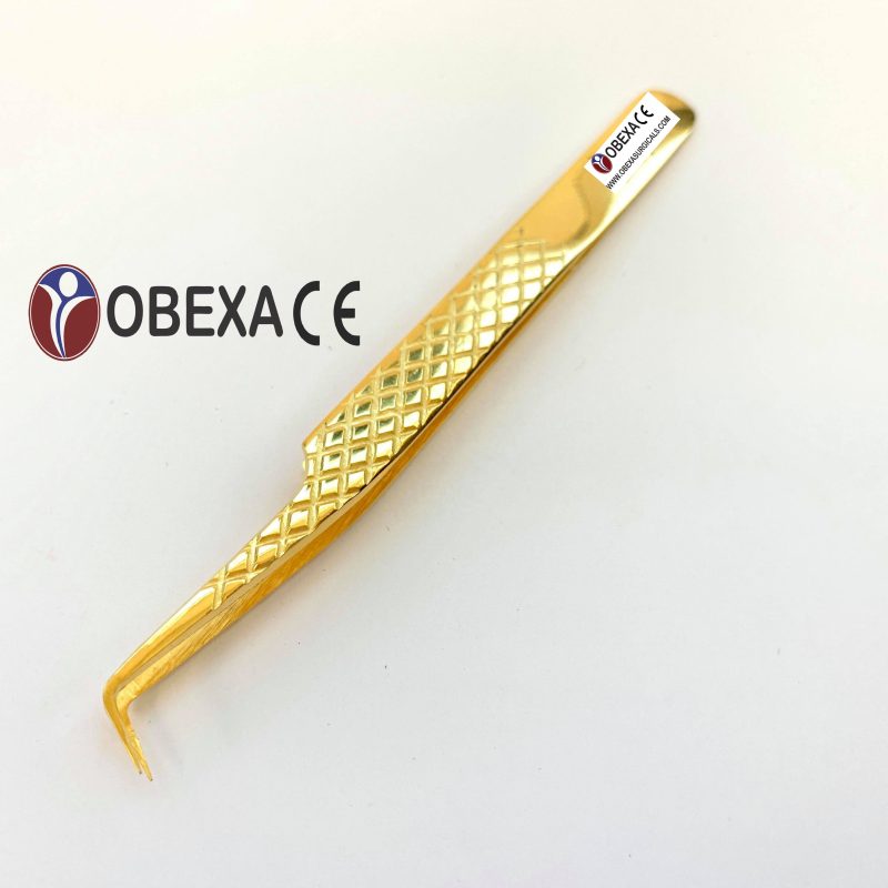 "90° Gold Diamond Grip Tweezers"